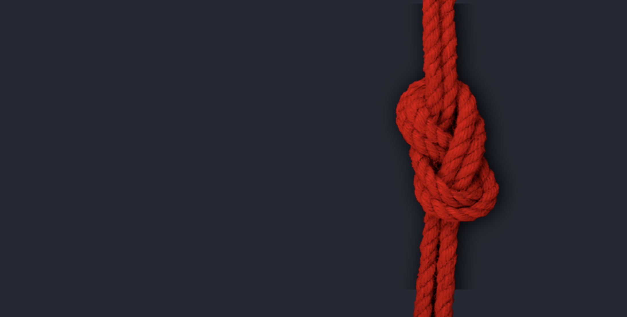 red rope with a knot