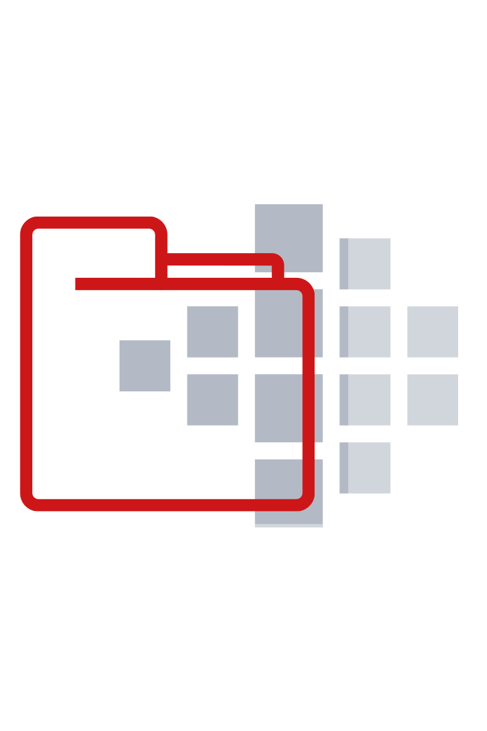 roter Ordner mit Smart Reporting Logo im Hintergrund