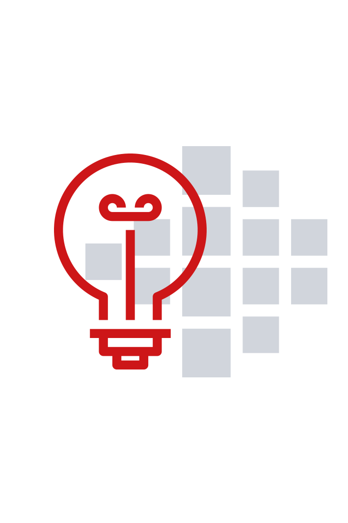 Glühbirne als Ideensymbol mit Smart Reporting Logo im Hintergrund