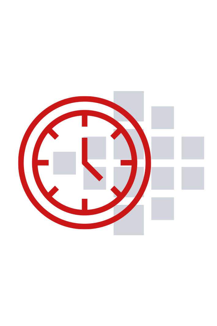 Uhr mit Smart Reporting Logo im Hitergrund